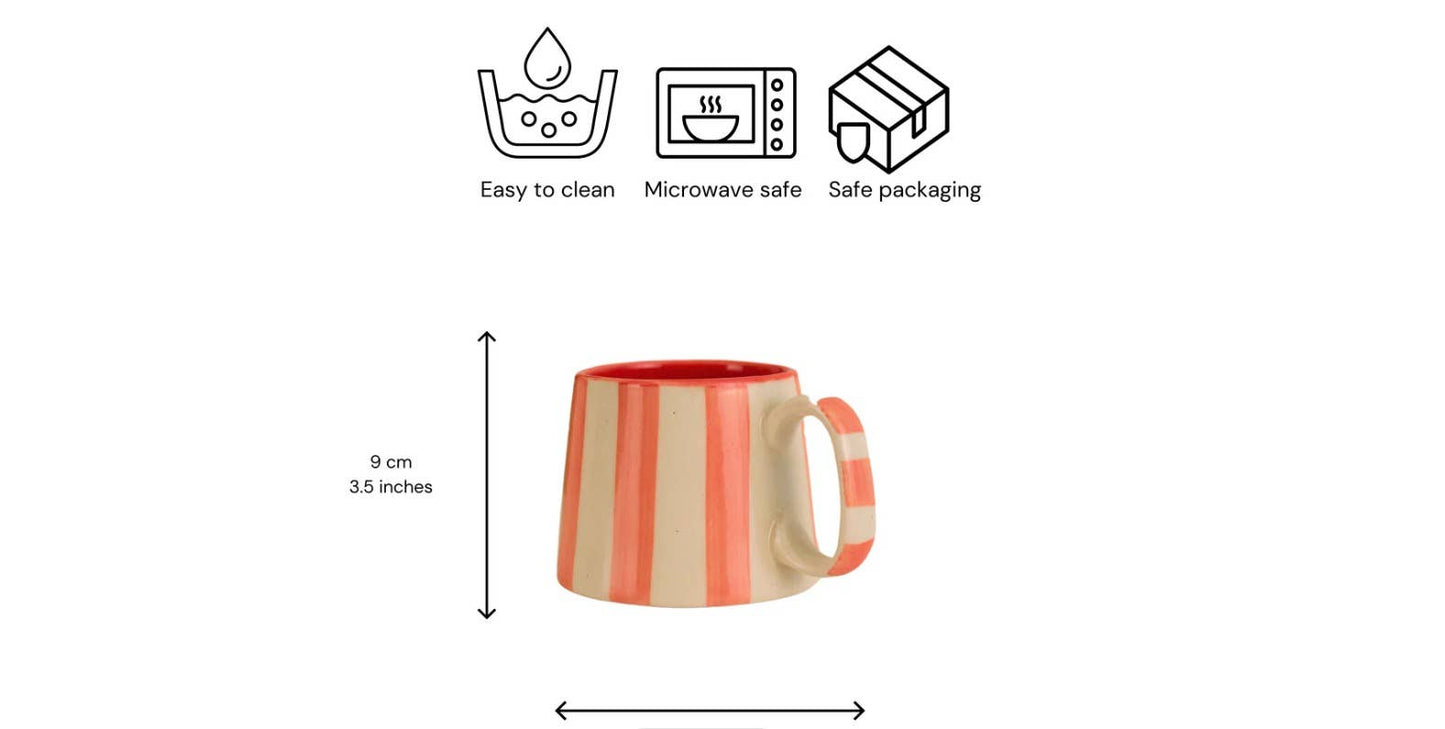 Ceramic Red Stripe  Coffee cup- 220ml