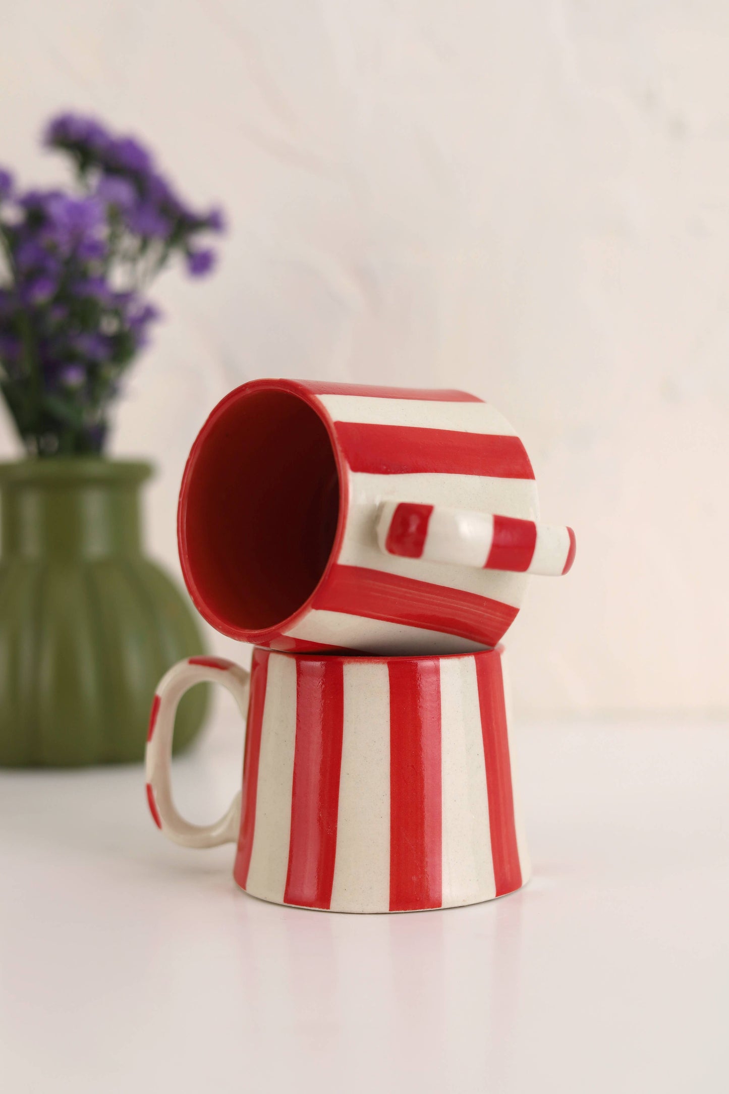 Ceramic Red Stripe  Coffee cup- 220ml