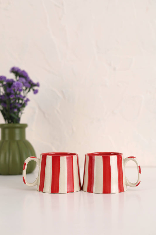 Ceramic Red Stripe  Coffee cup- 220ml